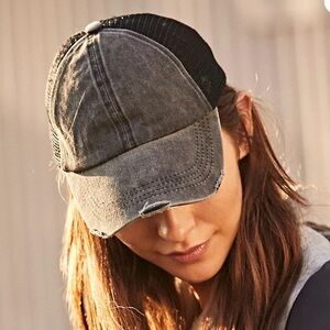 Free People Saltwater Washed Trucker Baseball Hat